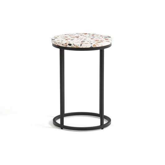 Hervé Terrazzo and Metal Round End Table